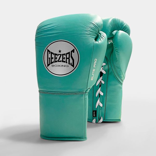 Geezers Elite Pro Training Sparring Glove Lace Mint 16oz