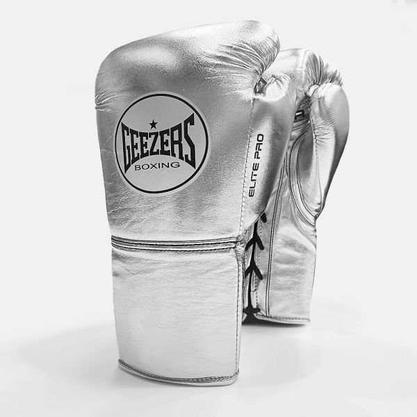 Geezers Elite Pro Training/Sparring Gloves 2.0 - Lace - Silver