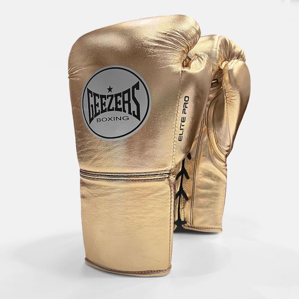 Geezers Elite Pro Training/Sparring Gloves 2.0 - Lace - Gold